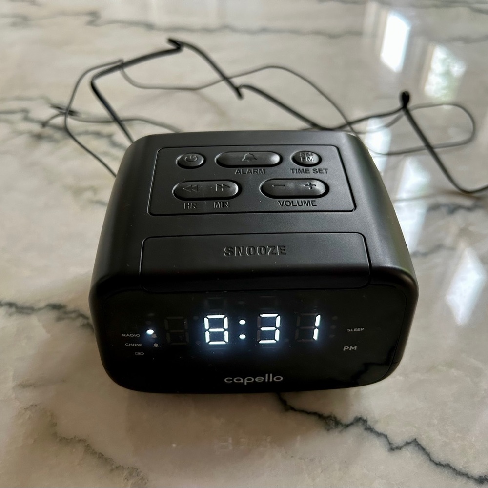 Capello Black Digital AM/FM Radio Alarm Clock